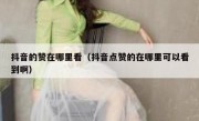抖音的赞在哪里看（抖音点赞的在哪里可以看到啊）