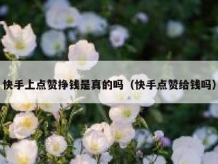 快手上点赞挣钱是真的吗（快手点赞给钱吗）