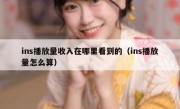 ins播放量收入在哪里看到的（ins播放量怎么算）
