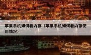 苹果手机如何看内存（苹果手机如何看内存使用情况）
