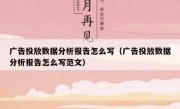 广告投放数据分析报告怎么写（广告投放数据分析报告怎么写范文）