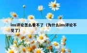 ins评论怎么看不了（为什么ins评论不见了）