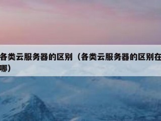 各类云服务器的区别（各类云服务器的区别在哪）