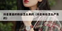 抖音里面的粉丝怎么来的（抖音粉丝怎么产生的）
