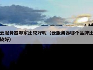 云服务器哪家比较好呢（云服务器哪个品牌比较好）