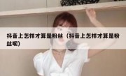 抖音上怎样才算是粉丝（抖音上怎样才算是粉丝呢）