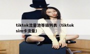 tiktok流量池等级列表（tiktoksim卡流量）