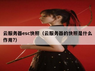 云服务器esc快照（云服务器的快照是什么作用?）