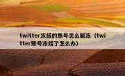 twitter冻结的账号怎么解冻（twitter账号冻结了怎么办）