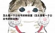 怎么看一个公众号的粉丝量（怎么查看一个公众号的粉丝数）