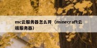 mc云服务器怎么开（minecraft云端服务器）