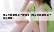 樱花在哪里登录了微信号（樱花在哪里登录了微信号呢）