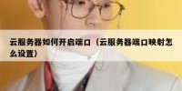 云服务器如何开启端口（云服务器端口映射怎么设置）