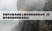 买国外的服务器能上国外的网站吗安全吗（买国外服务器网警能查到么）