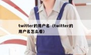 twitter的用户名（twitter的用户名怎么看）