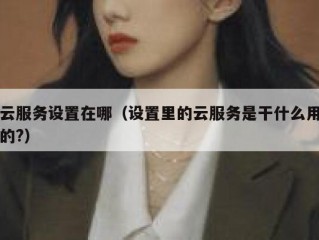 云服务设置在哪（设置里的云服务是干什么用的?）