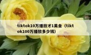 tiktok10万播放才1美金（tiktok100万播放多少钱）