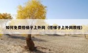 如何免费搭梯子上外网（搭梯子上外网教程）