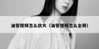 油管视频怎么放大（油管视频怎么全屏）