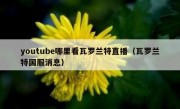 youtube哪里看瓦罗兰特直播（瓦罗兰特国服消息）