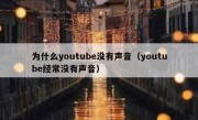 为什么youtube没有声音（youtube经常没有声音）