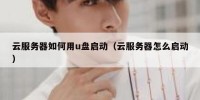 云服务器如何用u盘启动（云服务器怎么启动）
