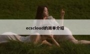 ecscloud的简单介绍