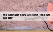 快手涨赞的软件有哪些名字和图片（快手涨赞在线网址）