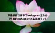 苹果手机注册不了instagram怎么办（苹果的instagram怎么注册不了）