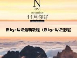 派kyc认证最新教程（派kyc认证流程）