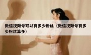微信视频号可以有多少粉丝（微信视频号有多少粉丝算多）