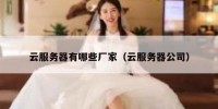 云服务器有哪些厂家（云服务器公司）