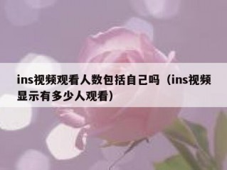 ins视频观看人数包括自己吗（ins视频显示有多少人观看）