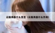 云服务器什么意思（云服务器什么作用）