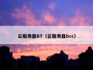 云服务器BT（云服务器bcc）