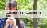 ins评论是什么意思（ins评论是什么意思呀）