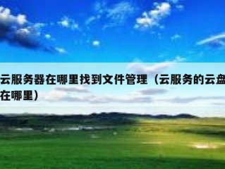 云服务器在哪里找到文件管理（云服务的云盘在哪里）