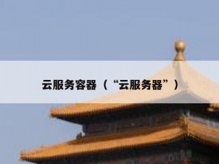 云服务容器（“云服务器”）