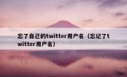 忘了自己的twitter用户名（忘记了twitter用户名）