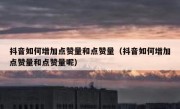 抖音如何增加点赞量和点赞量（抖音如何增加点赞量和点赞量呢）