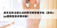 派币怎样注册认证的账号呢苹果手机（派币app重新登录步骤详解）