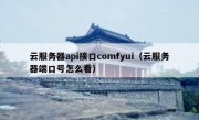 云服务器api接口comfyui（云服务器端口号怎么看）