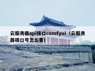 云服务器api接口comfyui（云服务器端口号怎么看）