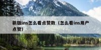 新版ins怎么看点赞数（怎么看ins用户点赞）