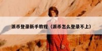派币登录新手教程（派币怎么登录不上）