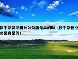 快手涨赞涨粉丝公益版是真的吗（快手涨粉业务是真是假）