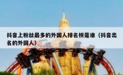 抖音上粉丝最多的外国人排名榜是谁（抖音出名的外国人）