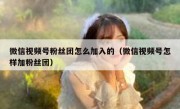 微信视频号粉丝团怎么加入的（微信视频号怎样加粉丝团）