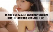 限号北京2022年9月最新限号时间表图片（限号2021最新限号时间9月份北京）