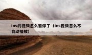 ins的视频怎么暂停了（ins视频怎么不自动播放）